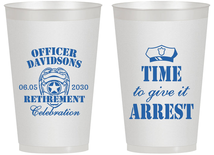 Personalized Retirement 14 oz Frosted Cups - Police Officer | 150014