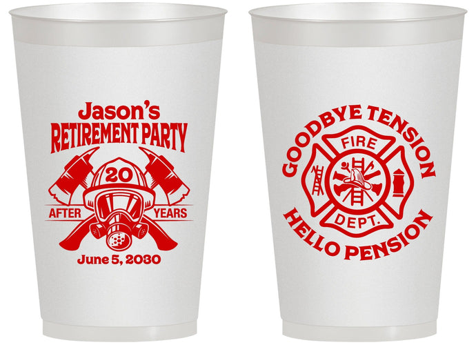 Personalized Retirement 14 oz Frosted Cups - Firefighter | 150015