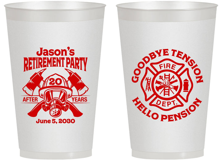 Personalized Retirement 14 oz Frosted Cups - Firefighter | 150015