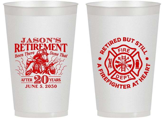 Personalized Retirement 14 oz Frosted Cups - Firefighter | 150016