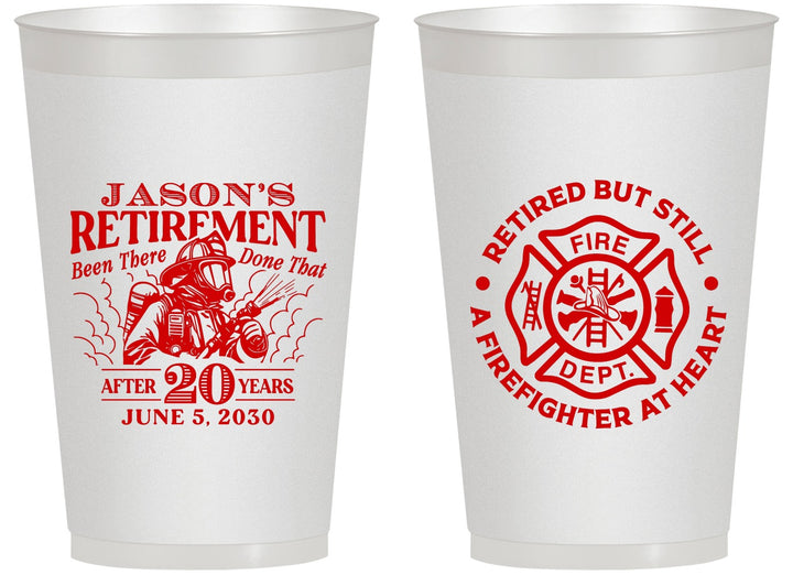 Personalized Retirement 14 oz Frosted Cups - Firefighter | 150016