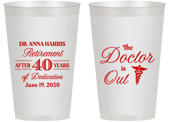 Personalized Retirement 14 oz Frosted Cups - Doctor | 150017