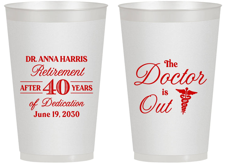 Personalized Retirement 14 oz Frosted Cups - Doctor | 150017