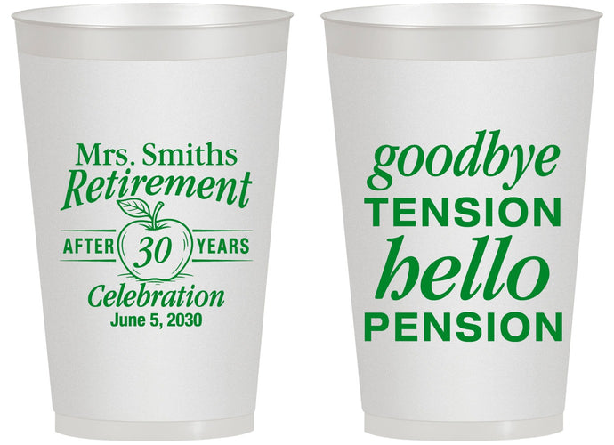 Personalized Retirement 14 oz Frosted Cups - Teacher | 150020