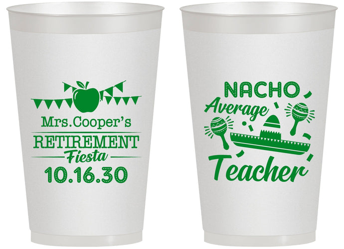 Personalized Retirement 14 oz Frosted Cups - Nacho Average Teacher | 150023