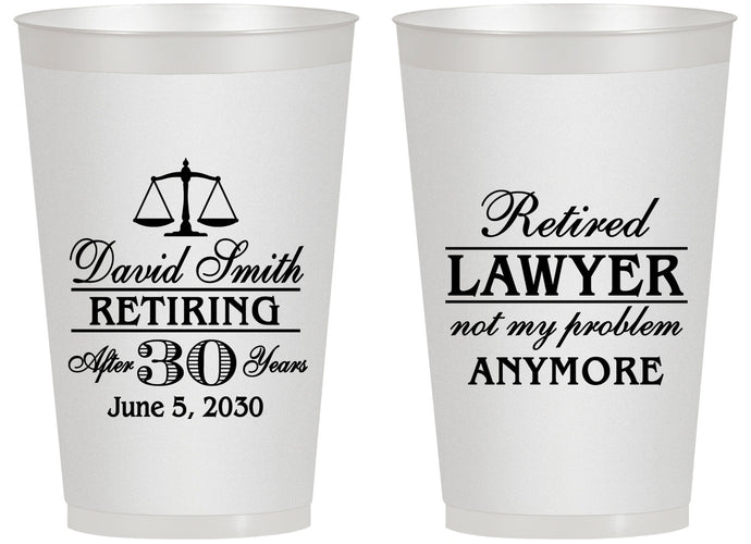 Personalized Retirement 14 oz Frosted Cups - Lawyer | 150025