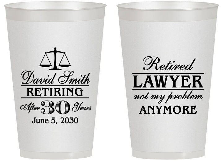 Personalized Retirement 14 oz Frosted Cups - Lawyer | 150025