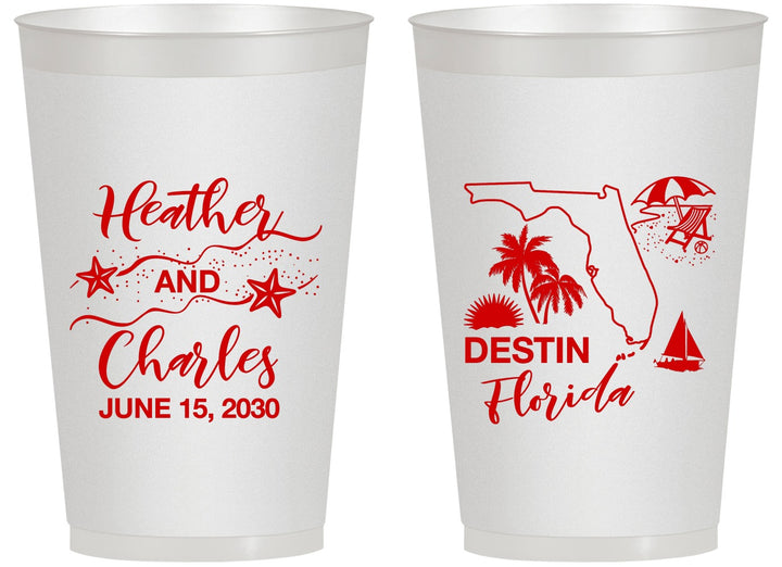 Personalized Wedding 14 oz Frosted Cups - Florida | 158