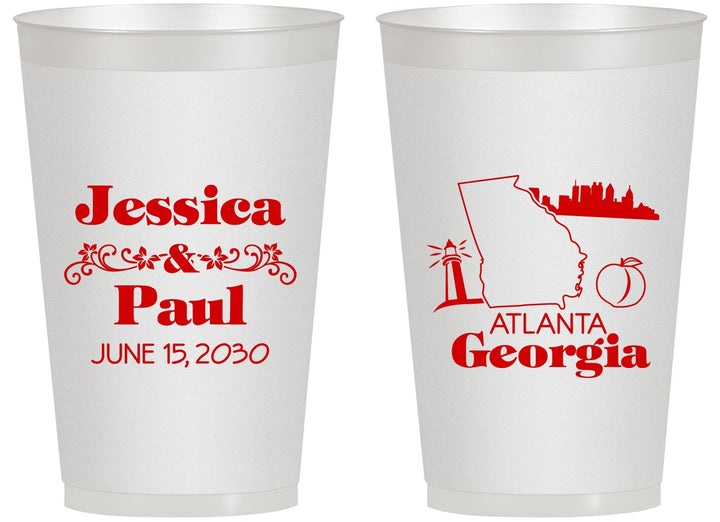 Personalized Wedding 14 oz Frosted Cups - Georgia | 159