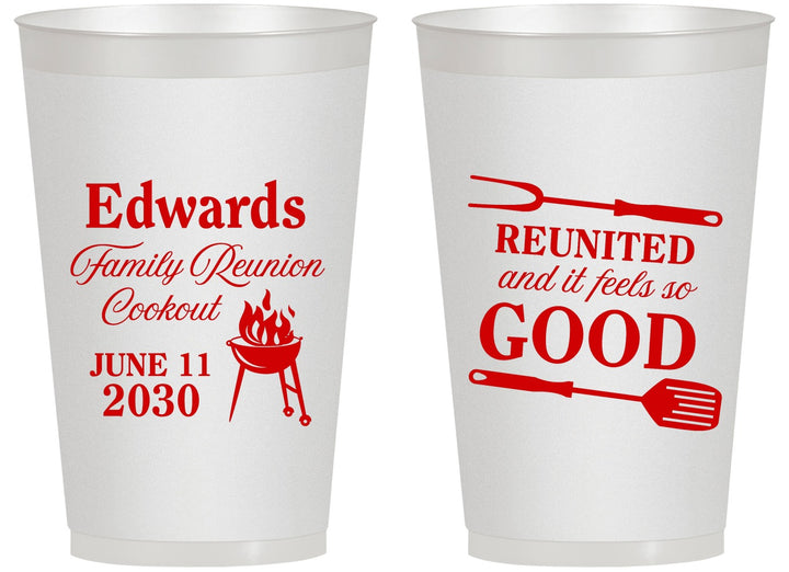 Personalized Family Reunion 14 oz Frosted Cups - Bbq Reunited | 160001
