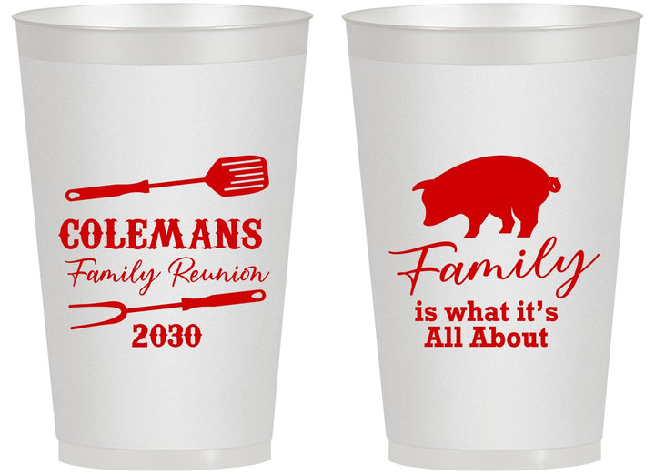 Personalized Family Reunion 14 oz Frosted Cups - Bbq Barbeque | 160002