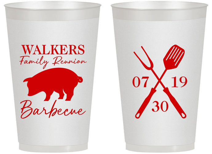 Personalized Family Reunion 14 oz Frosted Cups - Bbq Barbeque | 160003