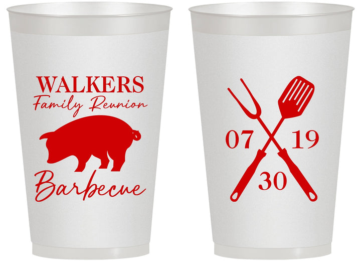 Personalized Family Reunion 14 oz Frosted Cups - Bbq Barbeque | 160003