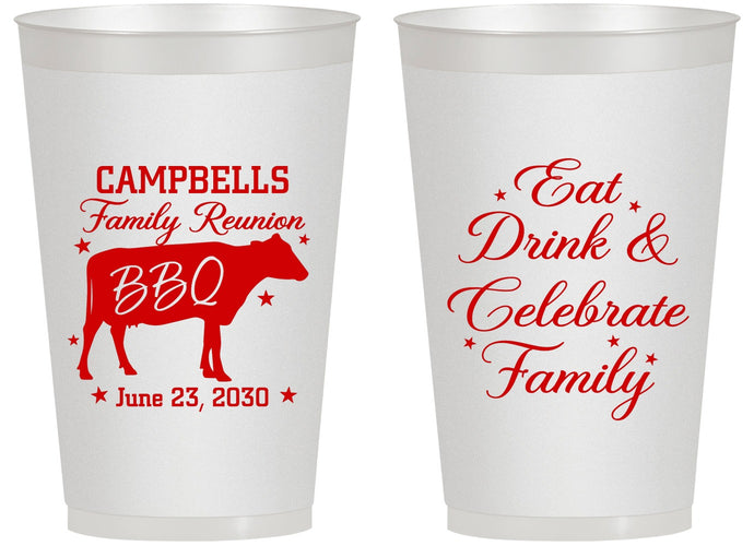 Personalized Family Reunion 14 oz Frosted Cups - Bbq Eat Drink | 160004