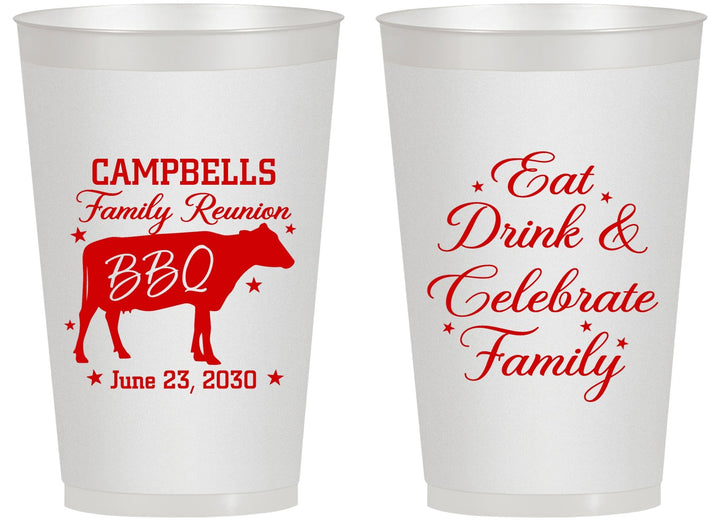 Personalized Family Reunion 14 oz Frosted Cups - Bbq Eat Drink | 160004