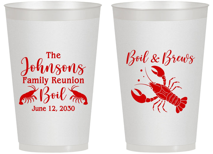Personalized Family Reunion 14 oz Frosted Cups - Crawfish Boil | 160005