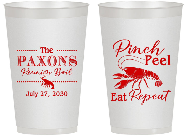 Personalized Family Reunion 14 oz Frosted Cups - Crawfish Boil | 160006