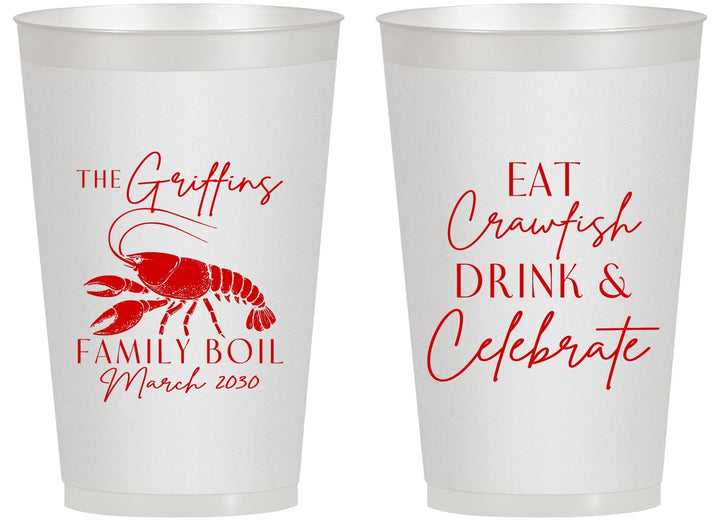 Personalized Family Reunion 14 oz Frosted Cups - Crawfish Boil | 160007