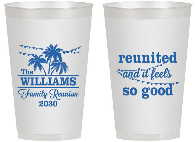 Personalized Family Reunion 14 oz Frosted Cups - Beach Reunited | 160010
