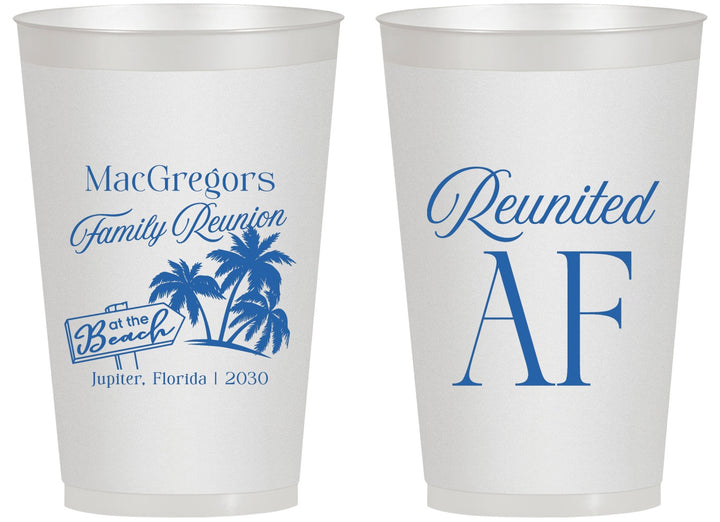 Personalized Family Reunion 14 oz Frosted Cups - Beach Reunited Af | 160012