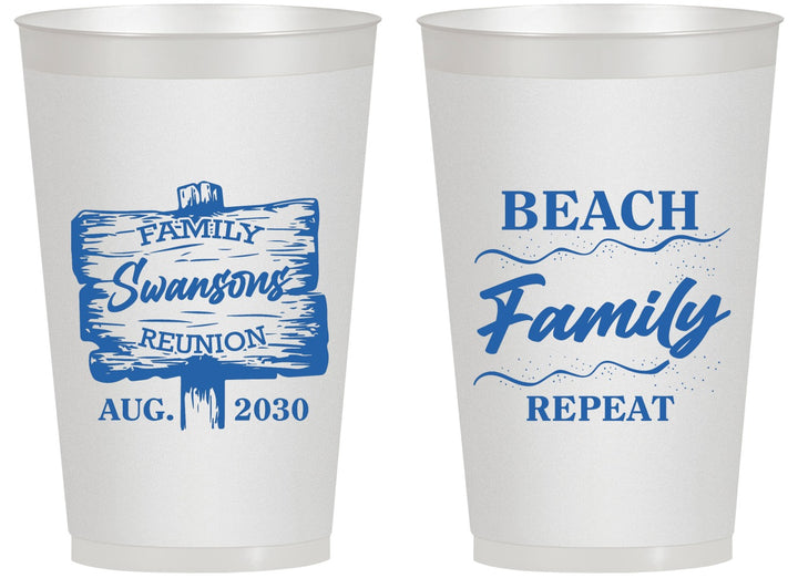 Personalized Family Reunion 14 oz Frosted Cups - Beach Family Repeat | 160013