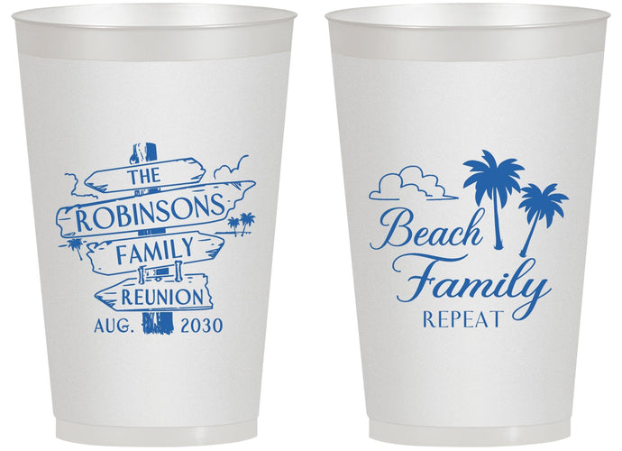 Personalized Family Reunion 14 oz Frosted Cups - Beach Family Repeat | 160014