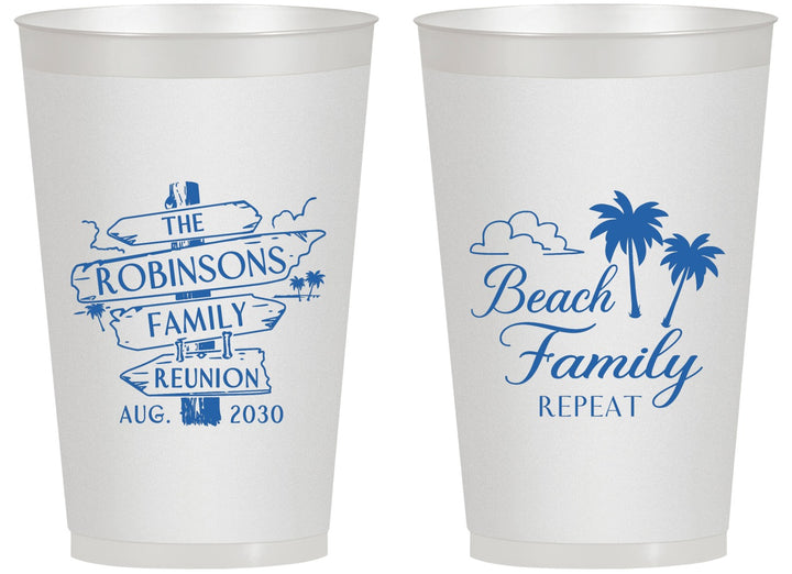 Personalized Family Reunion 14 oz Frosted Cups - Beach Family Repeat | 160014
