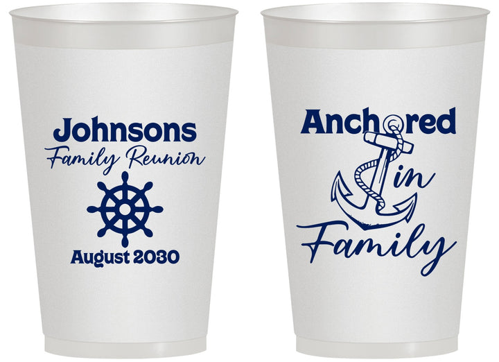 Personalized Family Reunion 14 oz Frosted Cups - Cruise Nautical | 160020