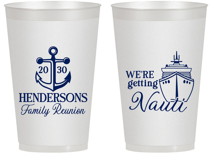 Personalized Family Reunion 14 oz Frosted Cups - Cruise Nautical | 160021