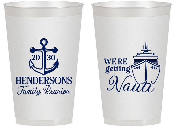 Personalized Family Reunion 14 oz Frosted Cups - Cruise Nautical | 160021