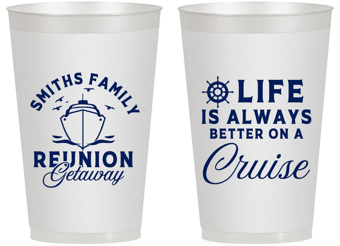 Personalized Family Reunion 14 oz Frosted Cups - Cruise Nautical | 160022