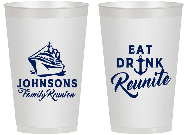 Personalized Family Reunion 14 oz Frosted Cups - Cruise Nautical | 160023