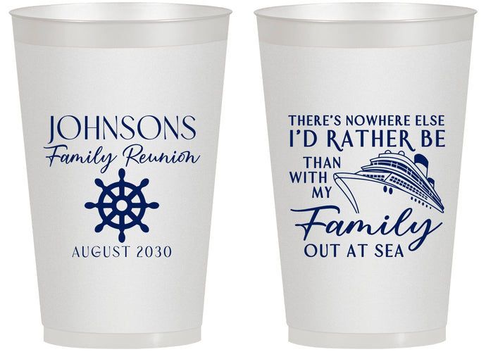 Personalized Family Reunion 14 oz Frosted Cups - Cruise Nautical | 160024