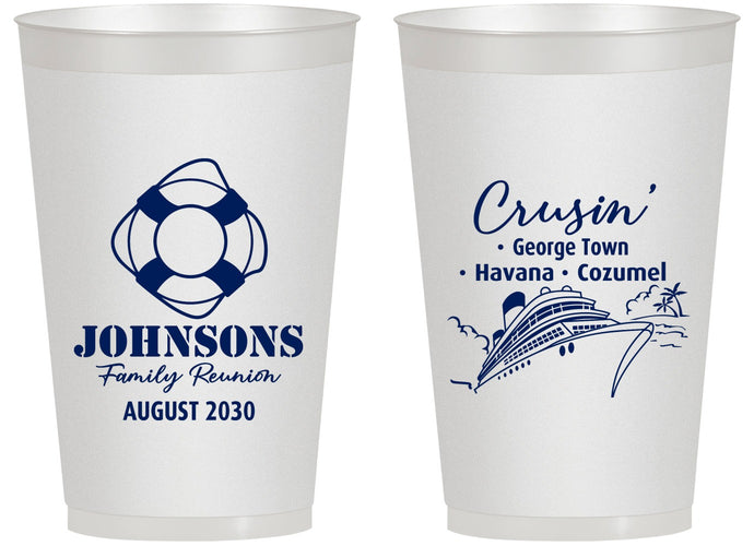 Personalized Family Reunion 14 oz Frosted Cups - Cruise Crusin | 160025