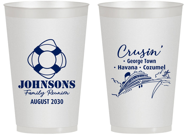 Personalized Family Reunion 14 oz Frosted Cups - Cruise Crusin | 160025