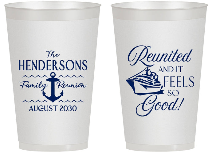Personalized Family Reunion 14 oz Frosted Cups - Cruise Anchor | 160027