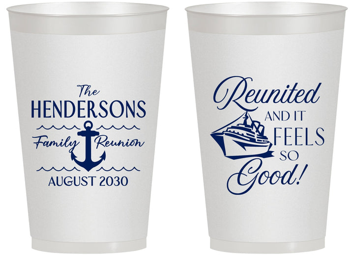 Personalized Family Reunion 14 oz Frosted Cups - Cruise Anchor | 160027