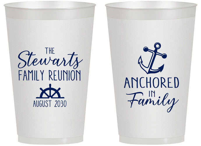 Personalized Family Reunion 14 oz Frosted Cups - Cruise Anchor | 160029