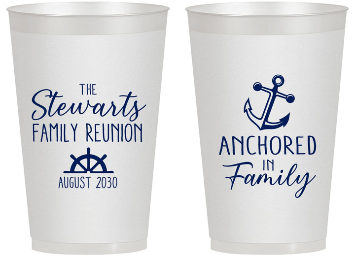 Personalized Family Reunion 14 oz Frosted Cups - Cruise Anchor | 160029
