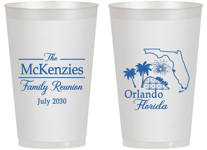 Personalized Family Reunion 14 oz Frosted Cups - Orlando Florida | 160035