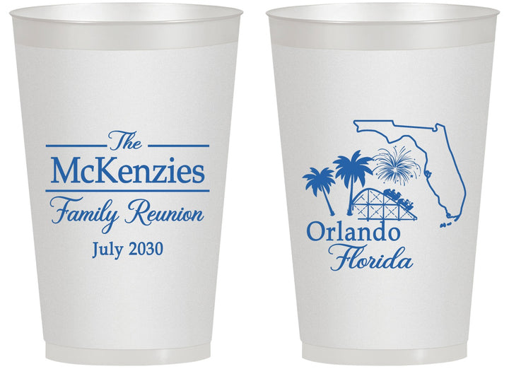 Personalized Family Reunion 14 oz Frosted Cups - Orlando Florida | 160035