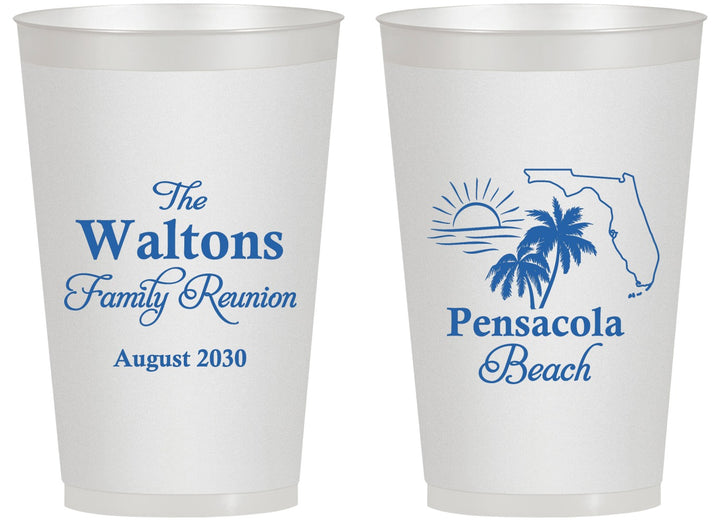 Personalized Family Reunion 14 oz Frosted Cups - Florida Beach | 160036