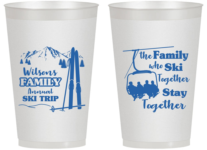 Personalized Family Reunion 14 oz Frosted Cups - Ski Trip | 160040