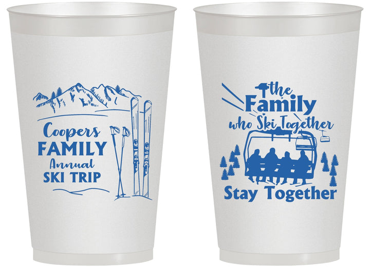 Personalized Family Reunion 14 oz Frosted Cups - Ski Trip | 160041