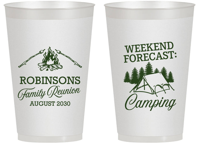 Personalized Family Reunion 14 oz Frosted Cups - Camping | 160044