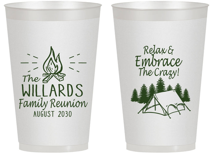 Personalized Family Reunion 14 oz Frosted Cups - Camping | 160045
