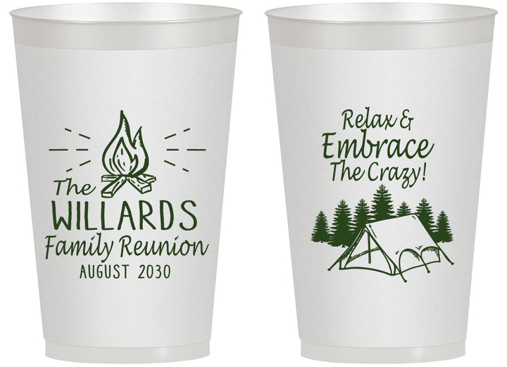 Personalized Family Reunion 14 oz Frosted Cups - Camping | 160045