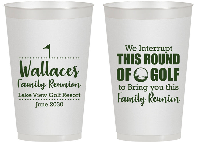 Personalized Family Reunion 14 oz Frosted Cups - Golf | 160048
