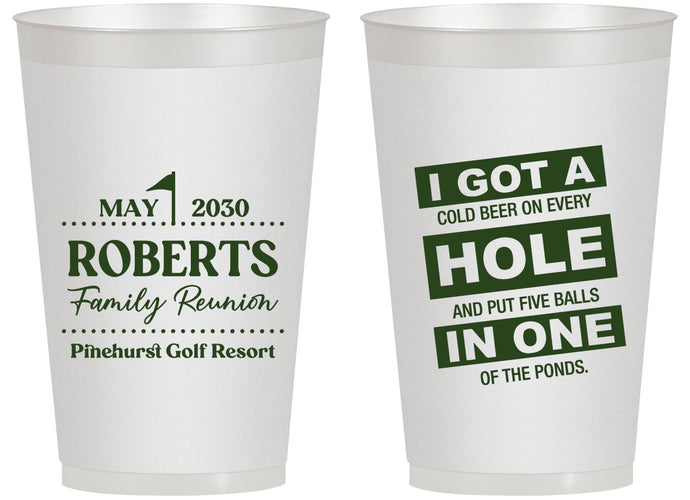 Personalized Family Reunion 14 oz Frosted Cups - Golf | 160049