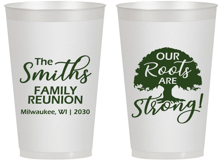 Personalized Family Reunion 14 oz Frosted Cups - Our Roots Are Strong | 160051